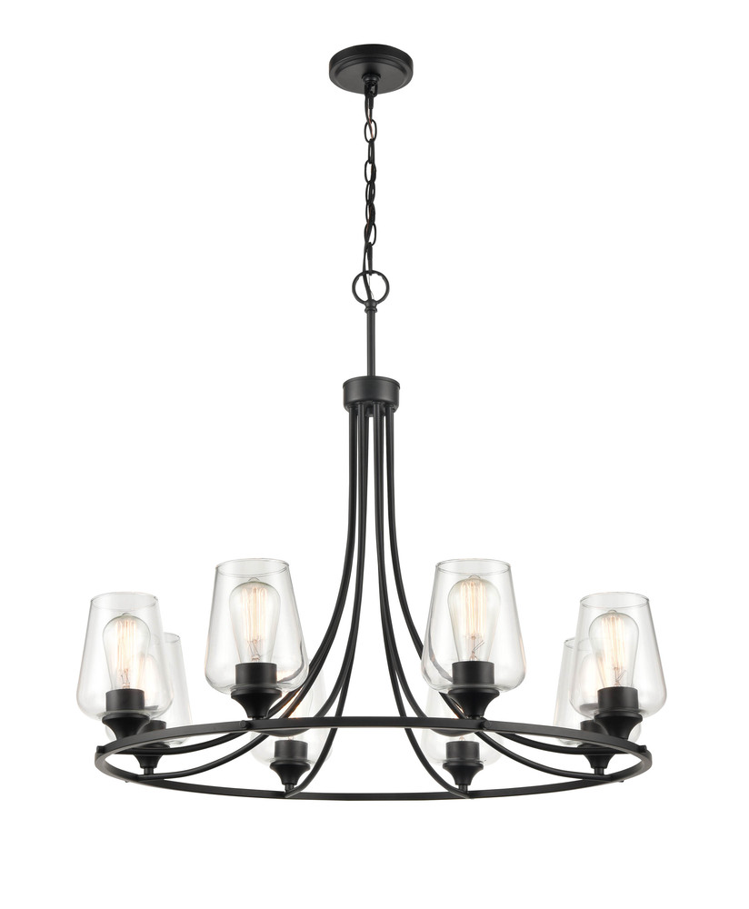 Ashford 8-Light Chandelier Ceiling Light Matte Black