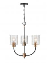 Millennium 9423-MB/MG - Renitta 3-Light Chandelier Ceiling Light Matte Black Modern Gold