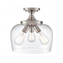 Millennium 9713-BN - Ashford 3-Light Semi-Flush Ceiling Mount Brushed Nickel