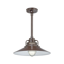 Millennium RRRS18-ABR - R Series 1-Light Stem Hung Railroad Shade Architectural Bronze