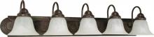 Nuvo 60/327 - Ballerina - 5 Light 36" Vanity w/ Alabaster Glass Bell Shades - Old Bronze