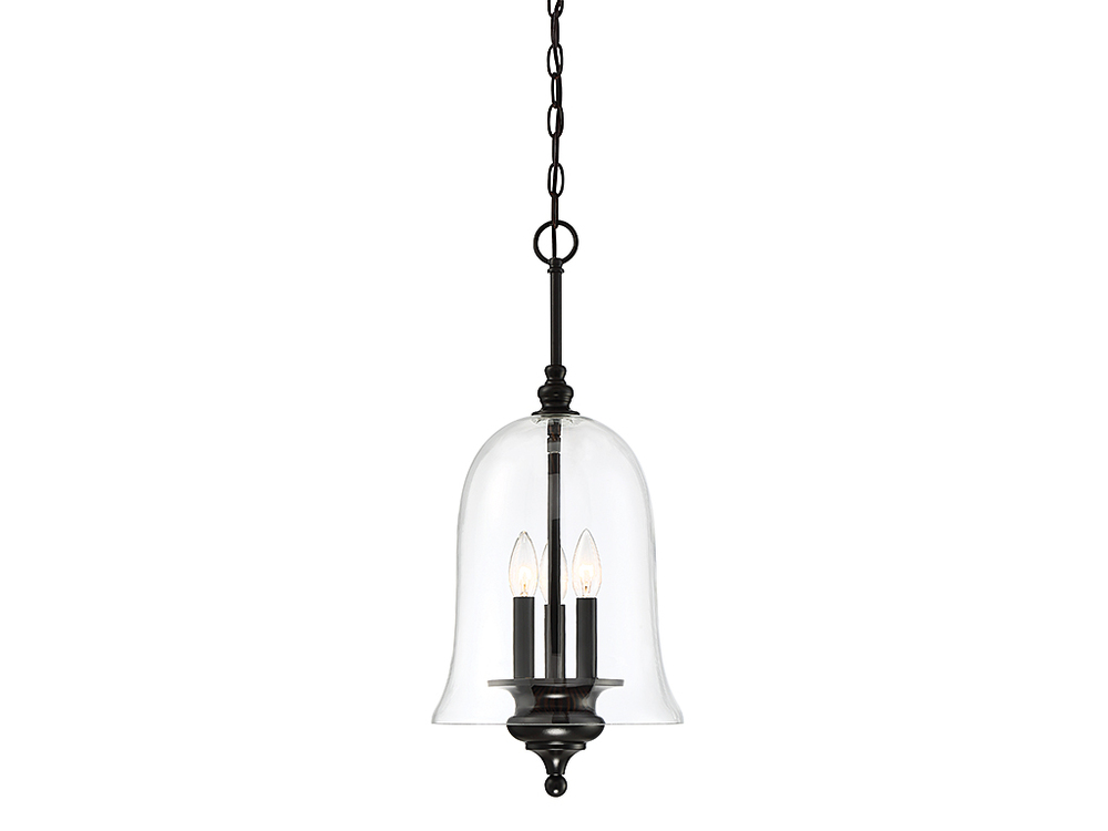 3-Light Pendant in Matte Black