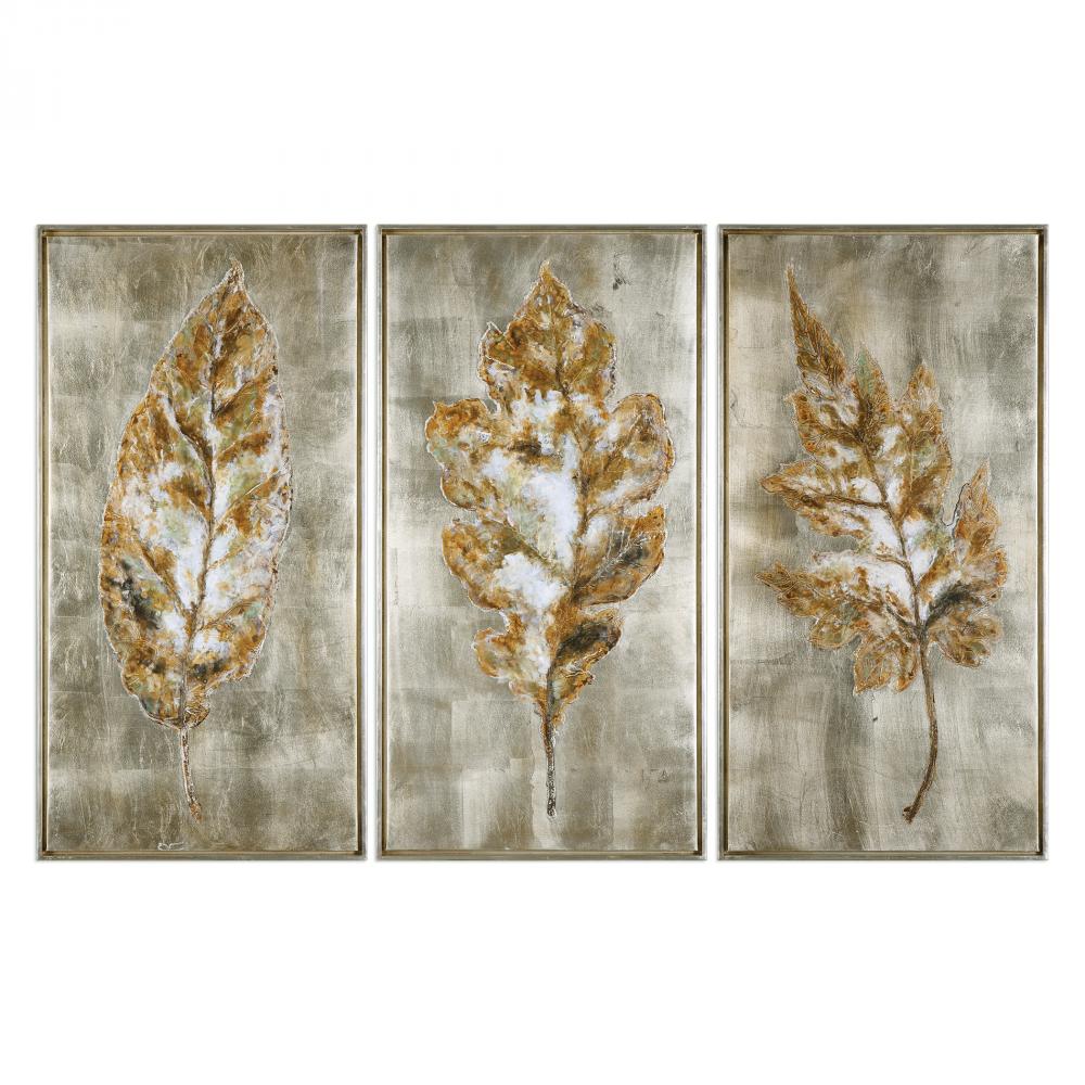 Uttermost Champagne Leaves Modern Art S/3