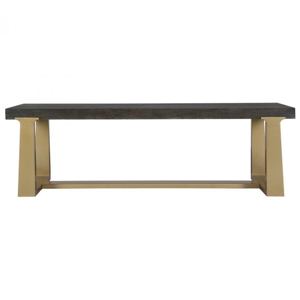 Uttermost Voyage Brass And Wood Bench