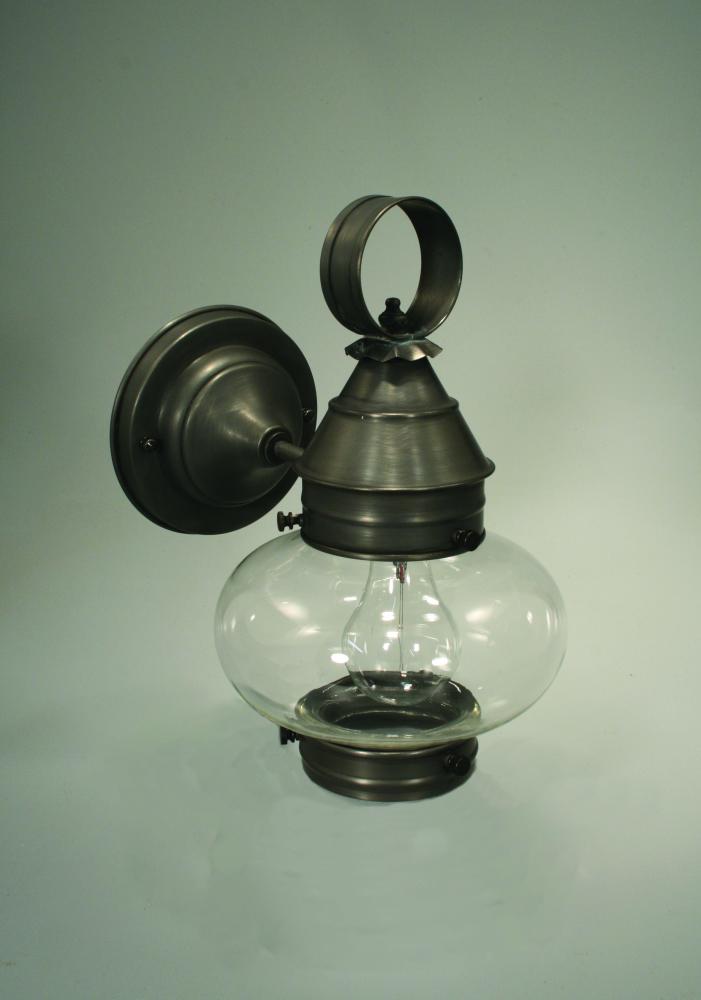 Onion Wall No Cage Dark Brass Medium Base Socket Clear Glass