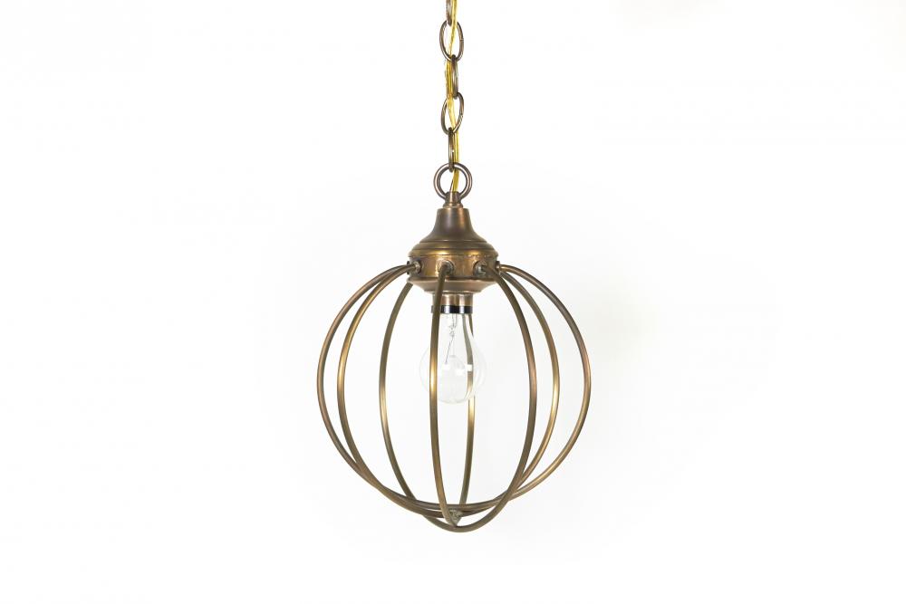 Small Hanging Circle Chandelier Antique Brass Medium Base Socket