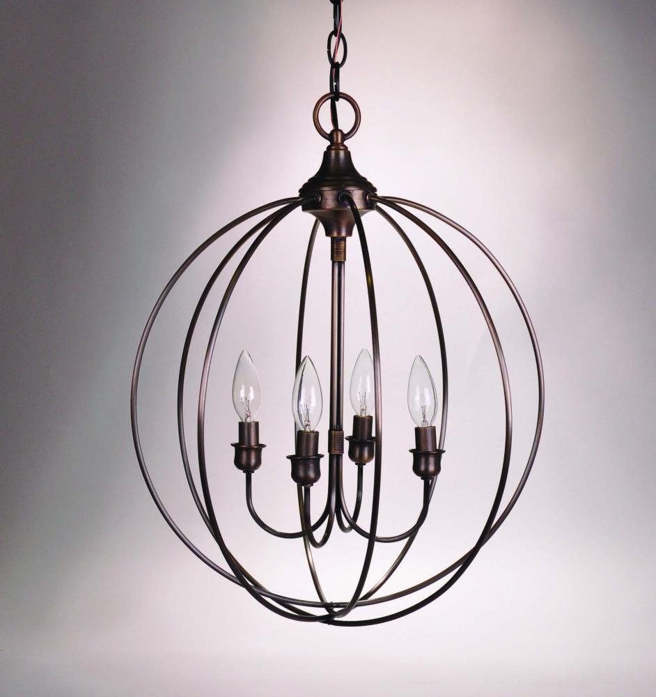 Hanging Circle Chandelier Verdi Gris 4 Candelabra Sockets