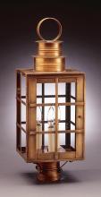 Northeast Lantern 5153-VG-CIM-CLR - Can Top H-Bars Post Verdi Gris Medium Base Socket With Chimney Clear Glass