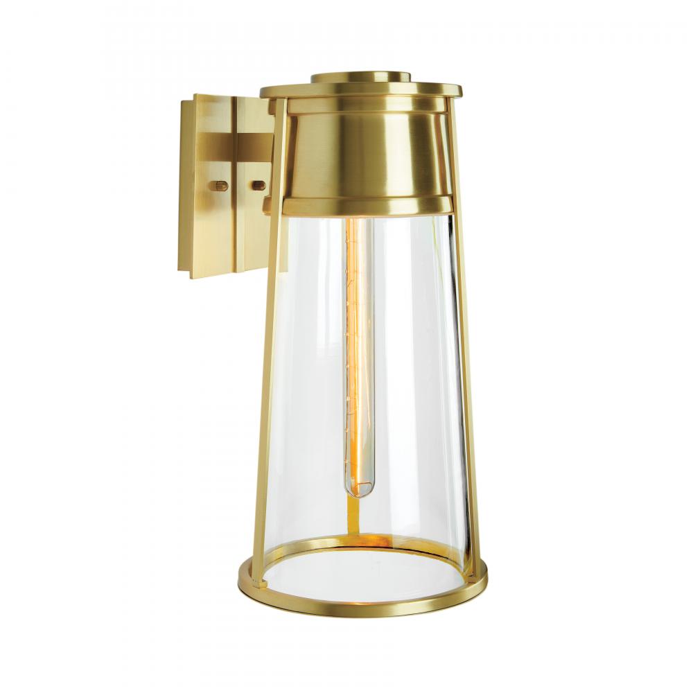 Cone 12.75'' High 1-Light Outdoor Sconce - Satin Brass